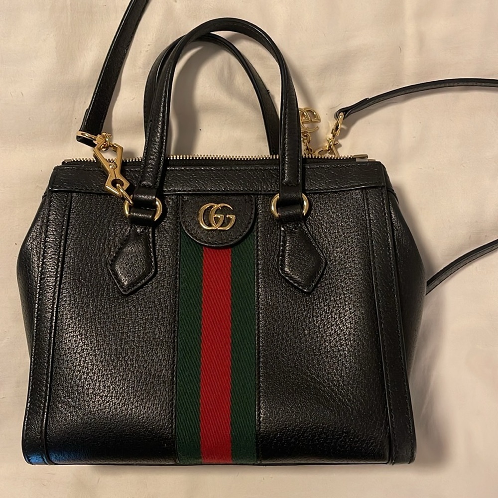 Authentic Gucci Ophidia GG Small Tote bag / Satchel in Black leather